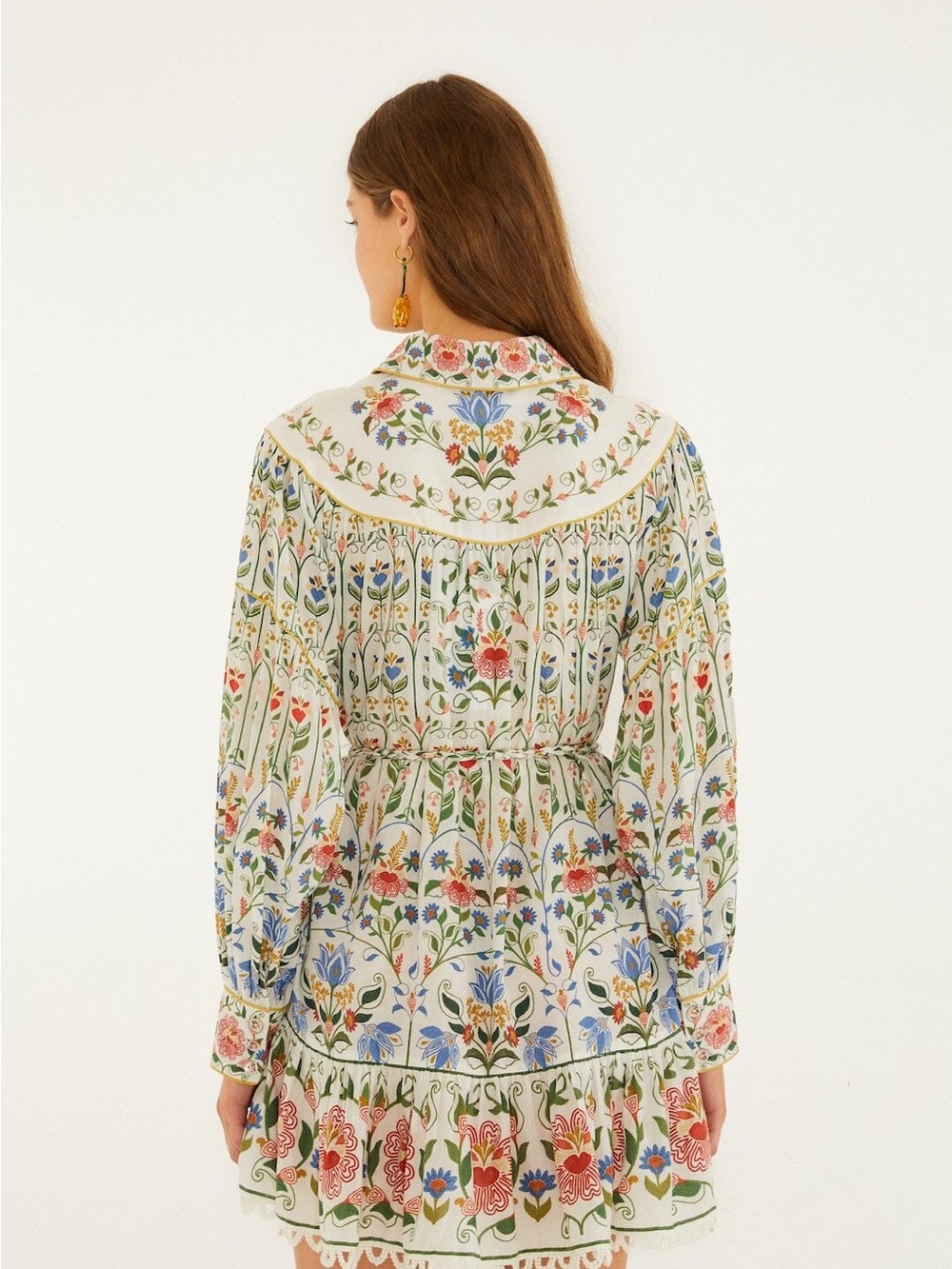 FARM Rio Off White Stitched Garden Mini Dress - Picture 4 of 4